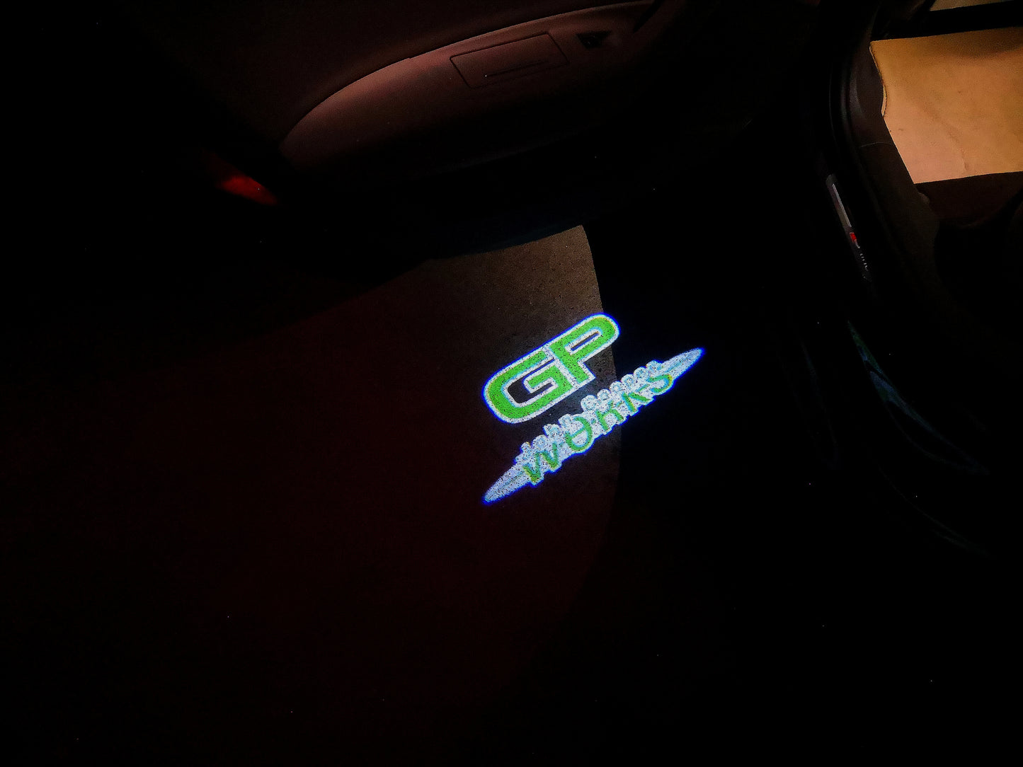 MINI GP JOHN COOPER WORKS LOGO PROJECROTR LIGHTS Nr.156 (quantity 1 = 2 Logo Film / 2 door lights)