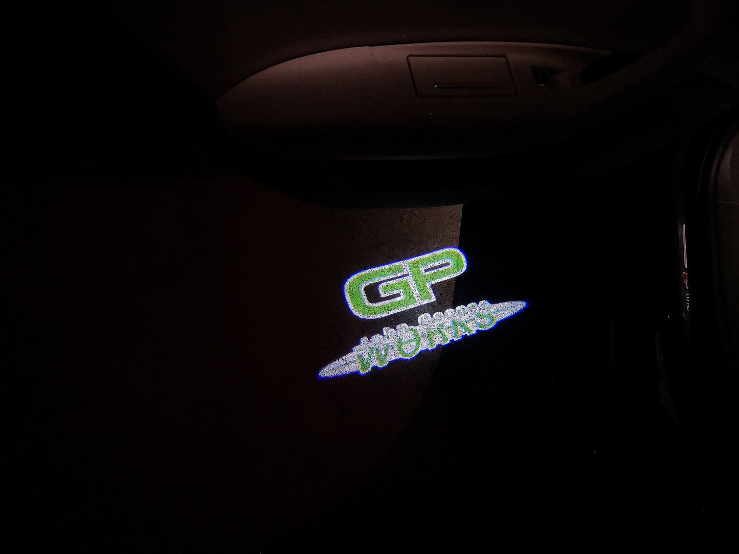 MINI GP JOHN COOPER WORKS LOGO PROJECROTR LIGHTS Nr.156 (quantity 1 = 2 Logo Film / 2 door lights)