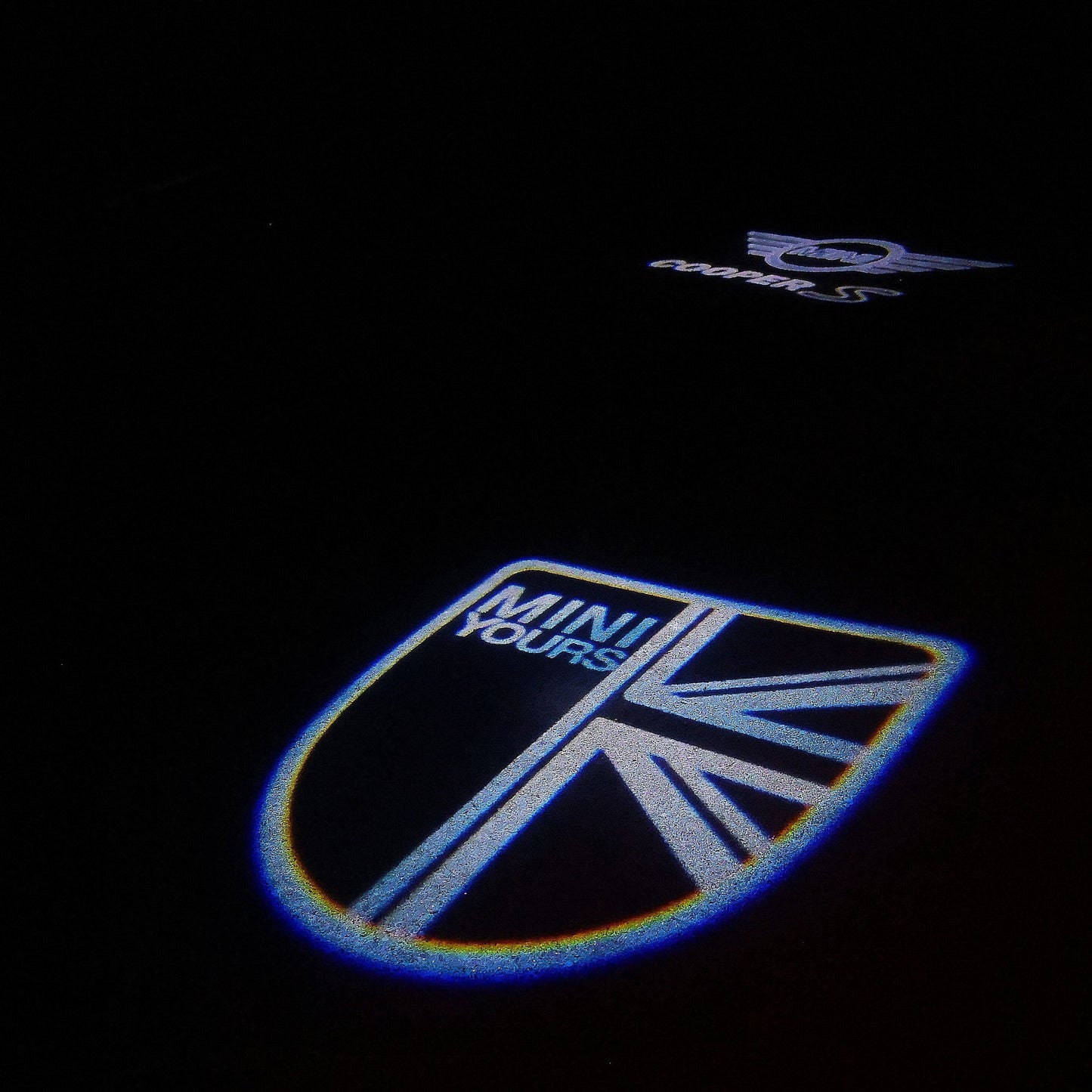 MINI BRITISH NATIONAL FLAG WITH MINI LOGO PROJECROTR LIGHTS Nr.36 (quantity 1 = 2 Logo Film / 2 door lights)