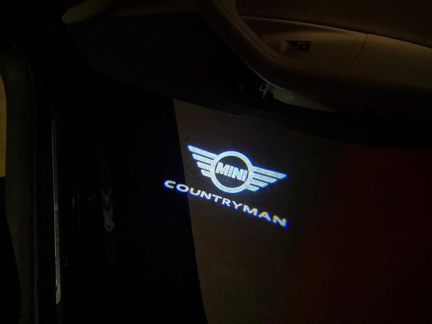MINI COUNTRYMAN LOGO PROJECROTR LIGHTS Nr.131 (quantity 1 = 2 Logo Film / 2 door lights)