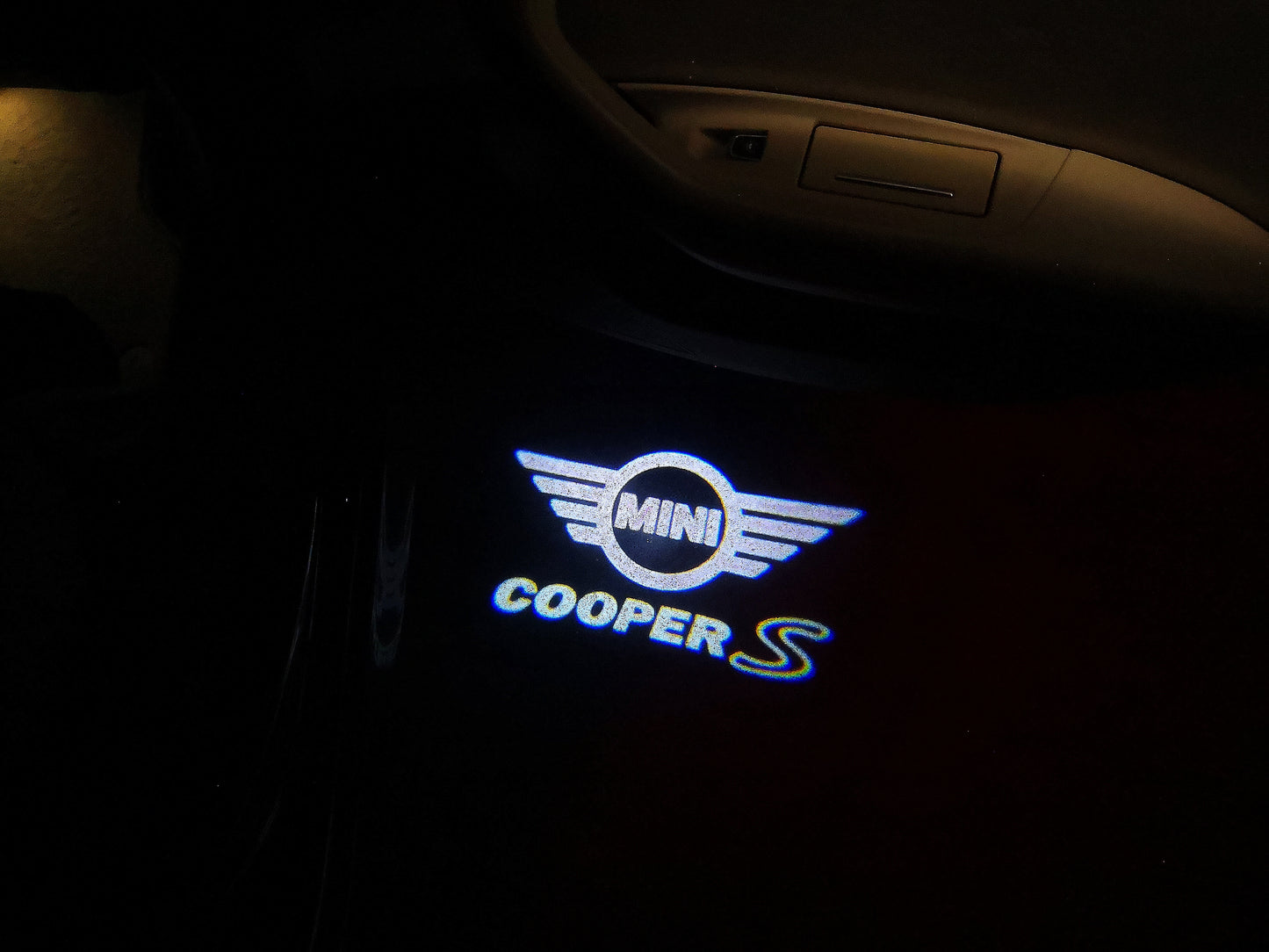 MINI COOPER S LOGO PROJECROTR LIGHTS Nr.144 (quantity 1 = 2 Logo Film / 2 door lights)