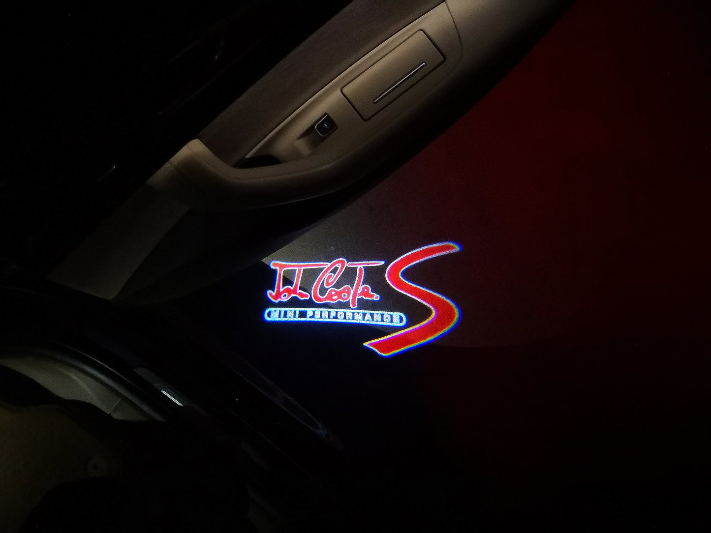 MINI JOHN COOPER S LOGO PROJECROTR LIGHTS Nr.108 (quantity 1 = 2 Logo Film / 2 door lights)
