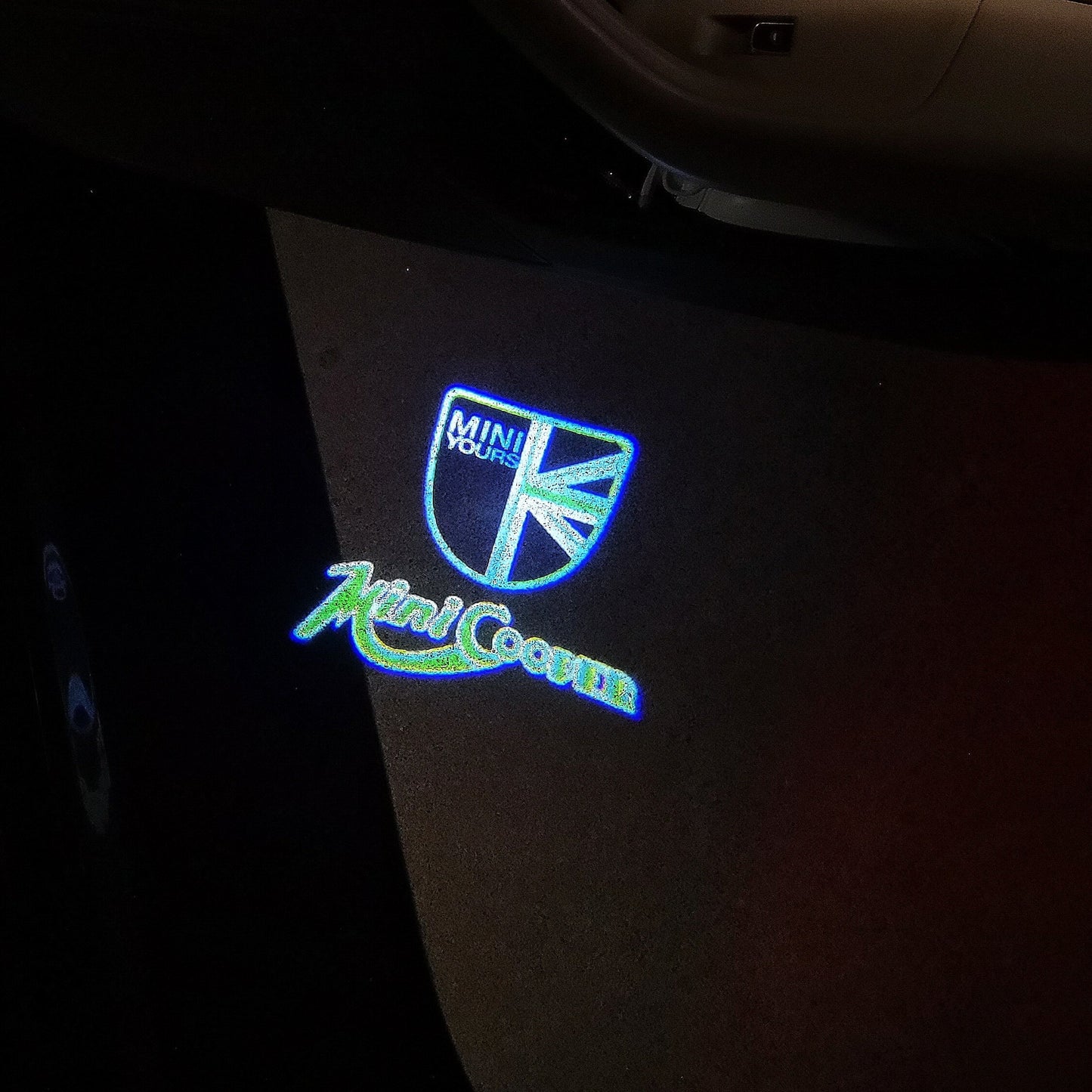 MINI BRITISH NATIONAL FLAG WITH MINI LOGO PROJECROTR LIGHTS Nr.42 (quantity 1 = 2 Logo Film / 2 door lights)