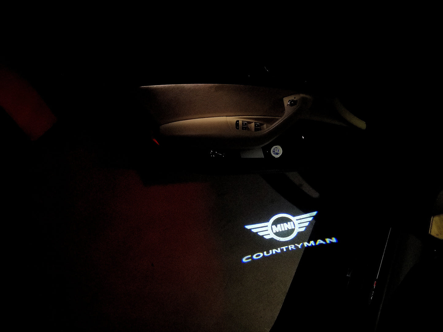 MINI COUNTRYMAN LOGO PROJECROTR LIGHTS Nr.136 (quantity 1 = 2 Logo Film / 2 door lights)