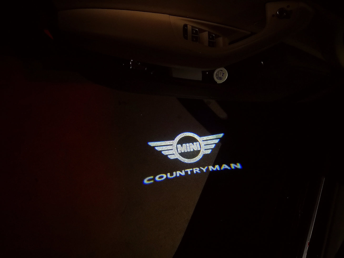 MINI COUNTRYMAN LOGO PROJECROTR LIGHTS Nr.136 (quantity 1 = 2 Logo Film / 2 door lights)