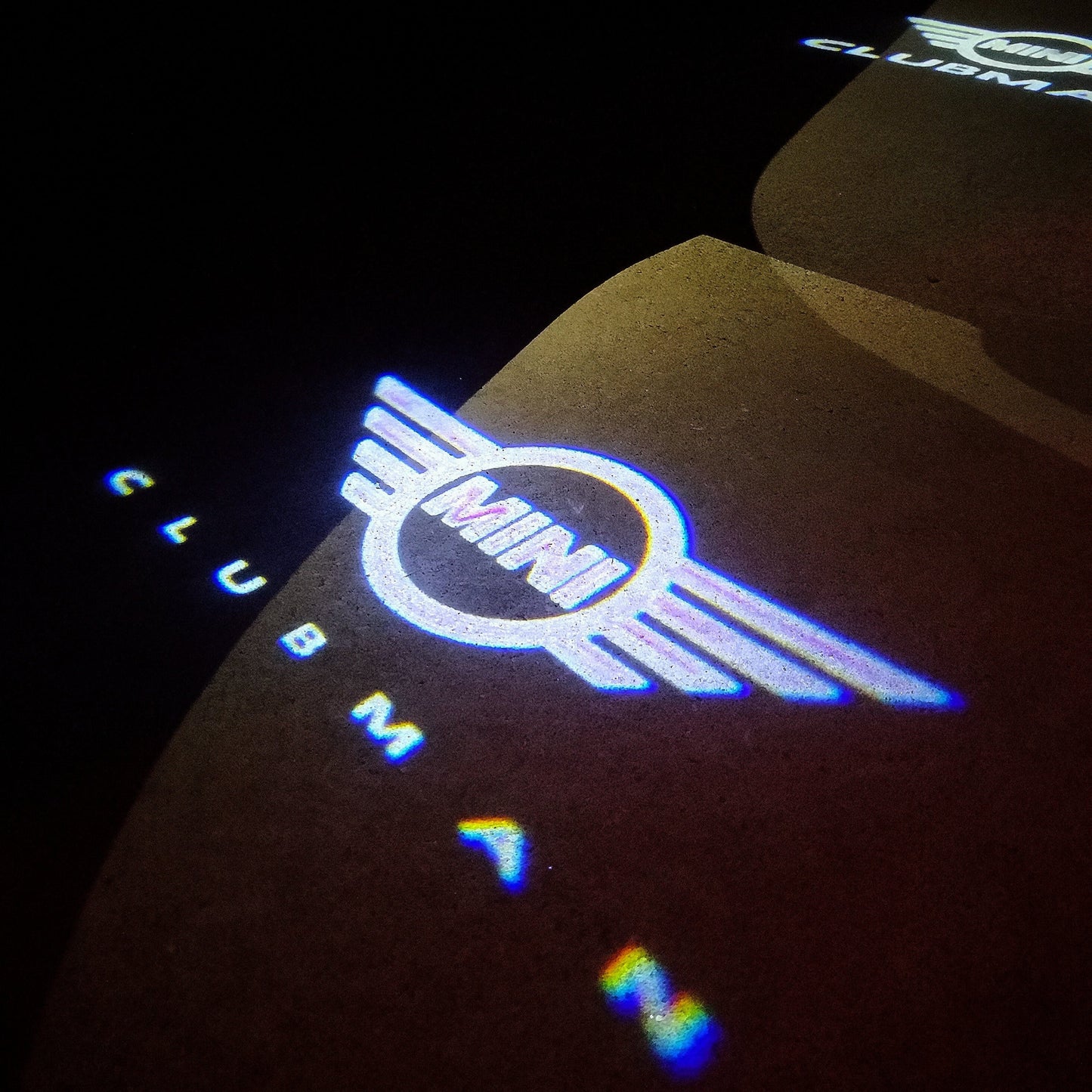 MINI CLUBMAN LOGO PROJECROTR LIGHTS Nr.143 (quantity 1 = 2 Logo Film / 2 door lights)