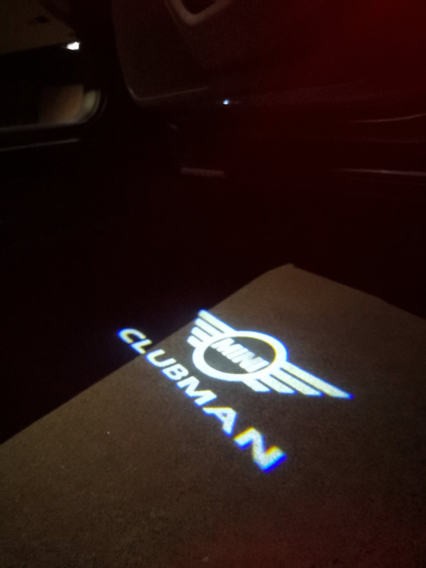 MINI CLUBMAN LOGO PROJECROTR LIGHTS Nr.135 (quantity 1 = 2 Logo Film / 2 door lights)