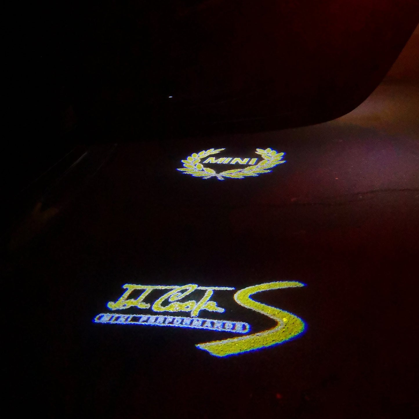 MINI JOHN COOPER S LOGO PROJECROTR LIGHTS Nr.103 (quantity 1 = 2 Logo Film / 2 door lights)