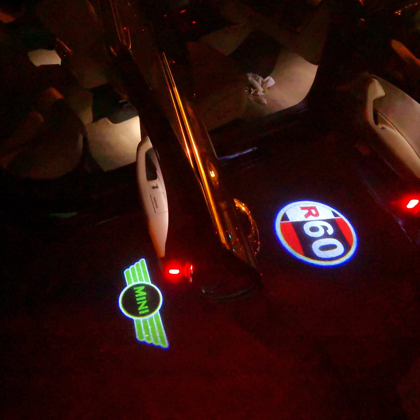 MINI R 60 LOGO PROJECROTR LIGHTS Nr.73 (quantity 1 = 2 Logo Film / 2 door lights)