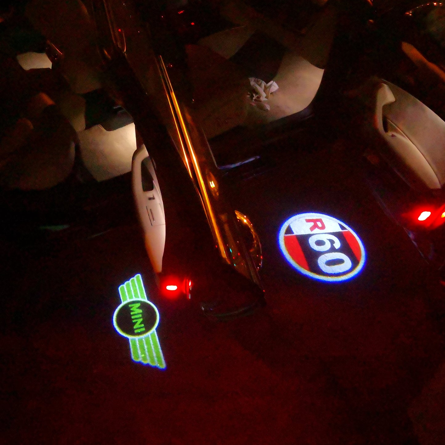 MINI ORIGINAL LOGO PROJECROTR LIGHTS Nr.25 (quantity 1 = 2 Logo Film / 2 door lights)