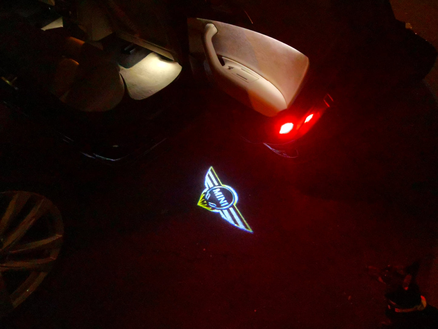 MINI ORIGINAL LOGO PROJECROTR LIGHTS Nr.14 (quantity 1 = 2 Logo Film / 2 door lights)