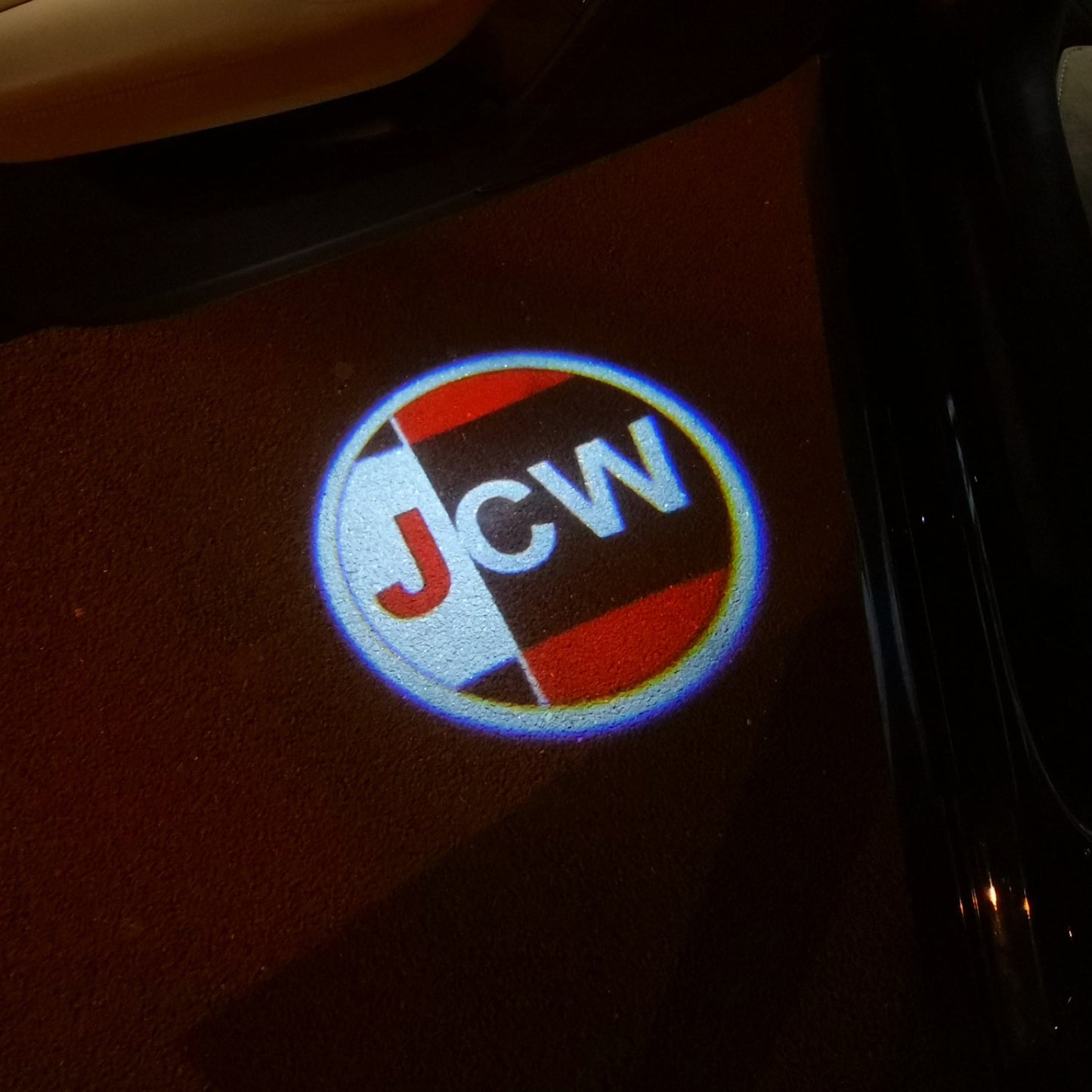 MINI JCW LOGO PROJECROTR LIGHTS Nr.74 (quantity 1 = 2 Logo Film / 2 door lights)