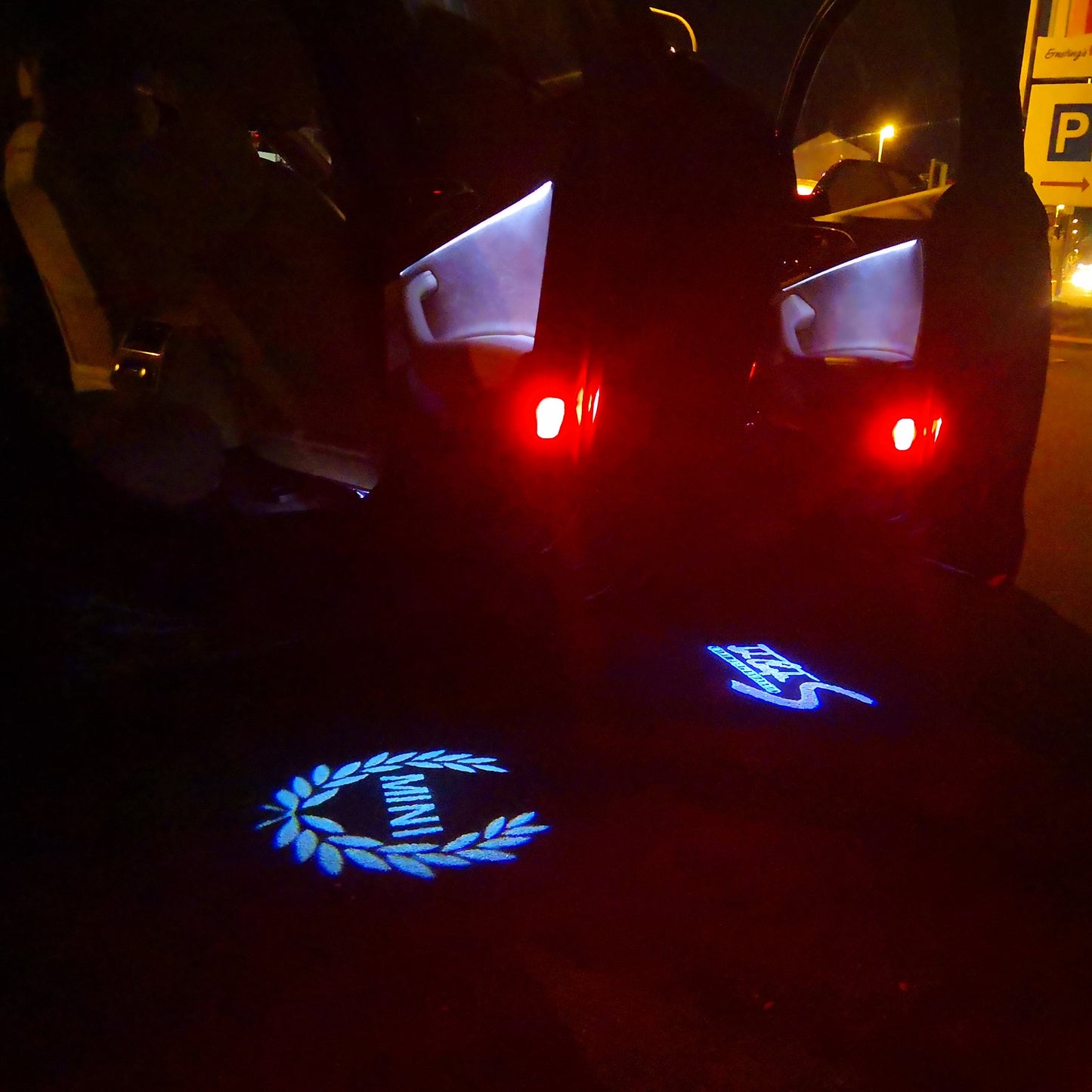 MINI JOHN COOPER S LOGO PROJECROTR LIGHTS Nr.107 (quantity 1 = 2 Logo Film / 2 door lights)