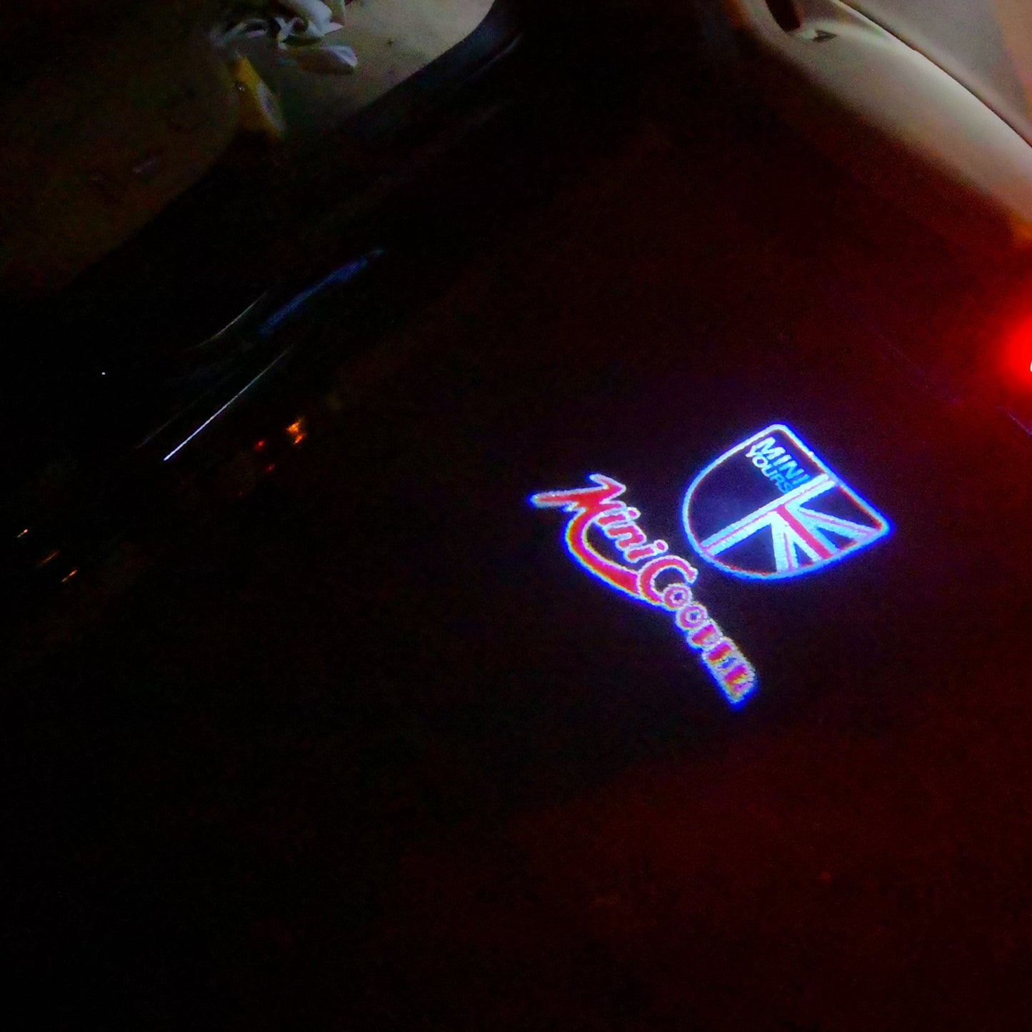 MINI BRITISH NATIONAL FLAG WITH MINI LOGO PROJECROTR LIGHTS Nr.40 (quantity 1 = 2 Logo Film / 2 door lights)