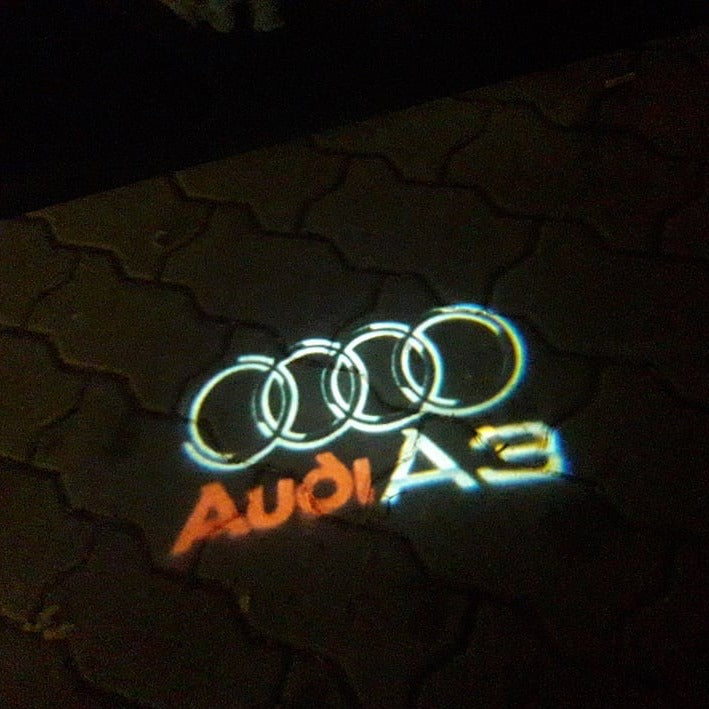 AUDI A3 LOGO PROJECTOT LIGHTS Nr.41 (quantity 1 = 2 Logo Films /2 door lights)