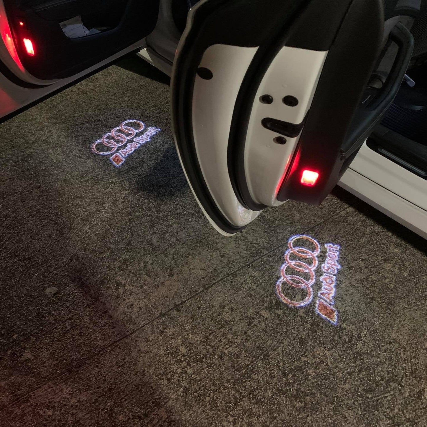 AUDI SPORT LOGO PROJECTOT LIGHTS Nr.30 (quantity 1 = 2 Logo Films /2 door lights)