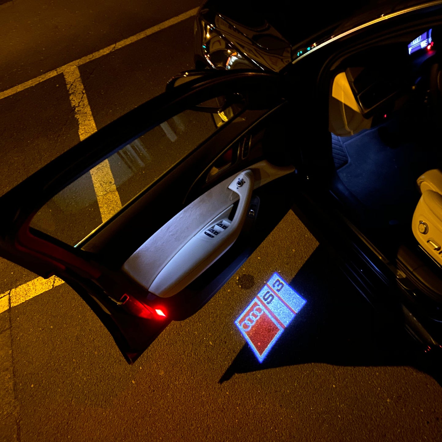 AUDI S3 LOGO PROJECTOT LIGHTS Nr.153 (quantity 1 = 2 Logo Films /2 door lights)