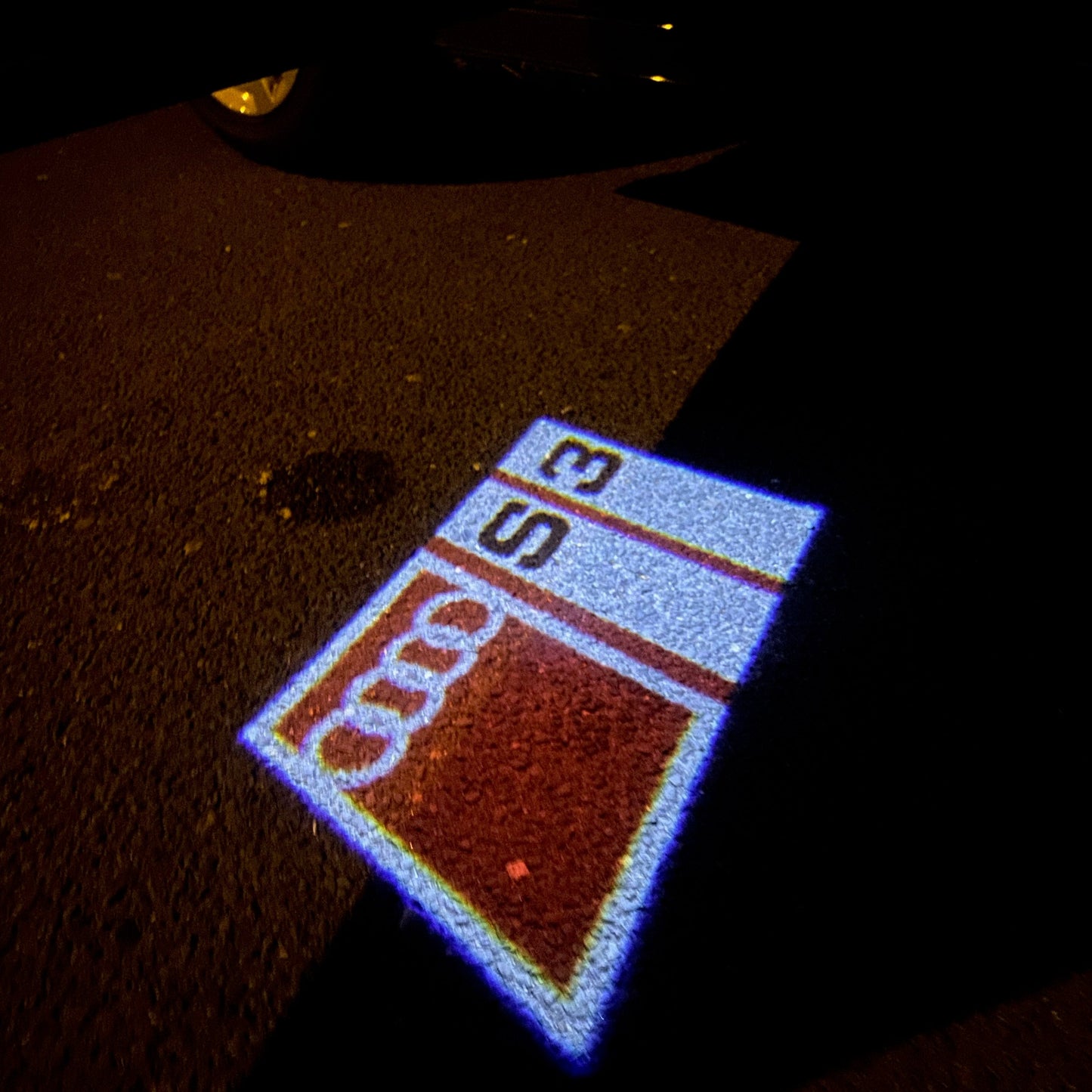 AUDI S3 LOGO PROJECTOT LIGHTS Nr.153 (quantity 1 = 2 Logo Films /2 door lights)
