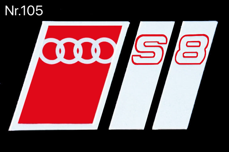 AUDI S8 LOGO PROJECTOT LIGHTS Nr.103 (quantity 1 = 2 Logo Films /2 door lights)