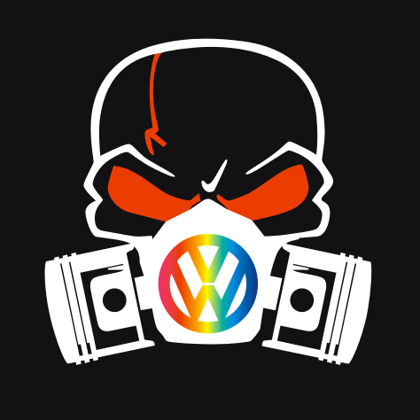 Volkswagen Door lights GAS MASK logo Nr. 03 ( quantity 1 = 2 logo film / 2 door lights)