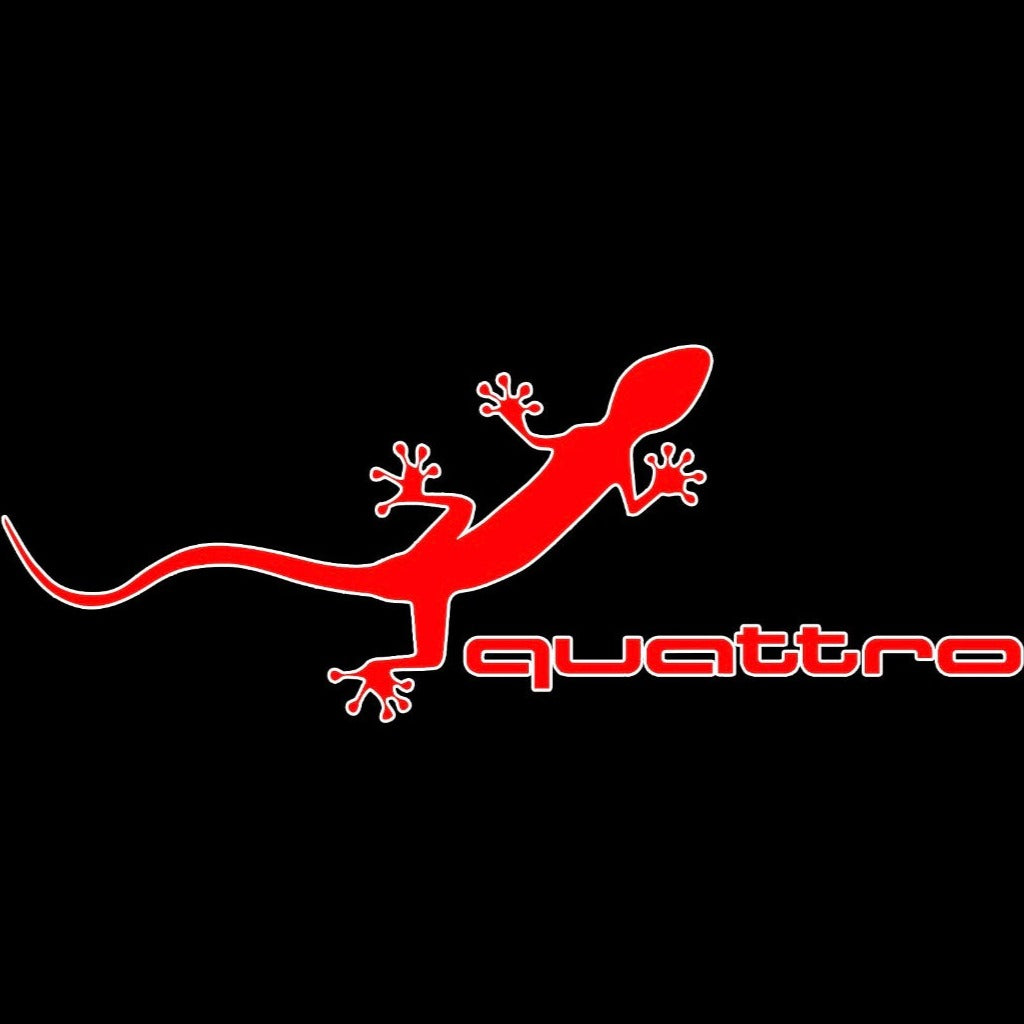 AUDI QUATTRO GECKO LOGO PROJECTOT LIGHTS Nr.61 (quantity 1 = 2 Logo Films /2 door lights)