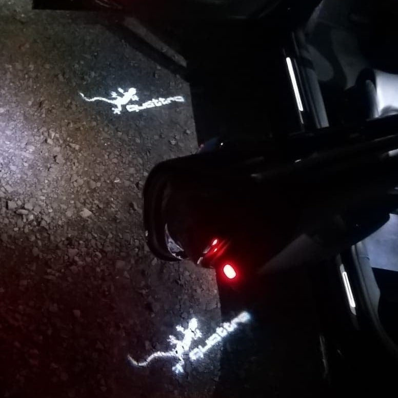 AUDI QUATTRO GECKO LOGO PROJECTOT LIGHTS Nr.62 (quantity 1 = 2 Logo Films /2 door lights)