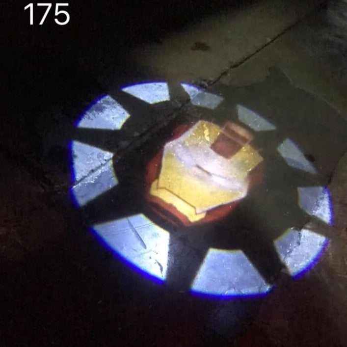 Iron Man Logo door lights Nr.214 (quantity 1 = 2 Logo Films /2 door lights)Marvel Heroes Logo