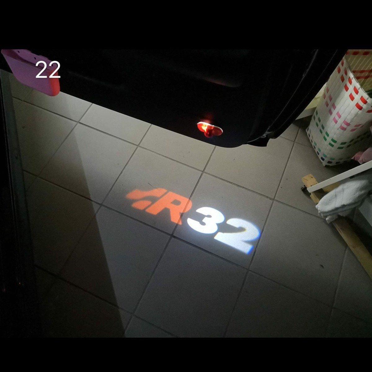 Volkswagen Door lights R32 Logo Nr. 304 ( quantity 1 = 2 logo film / 2 door lights)