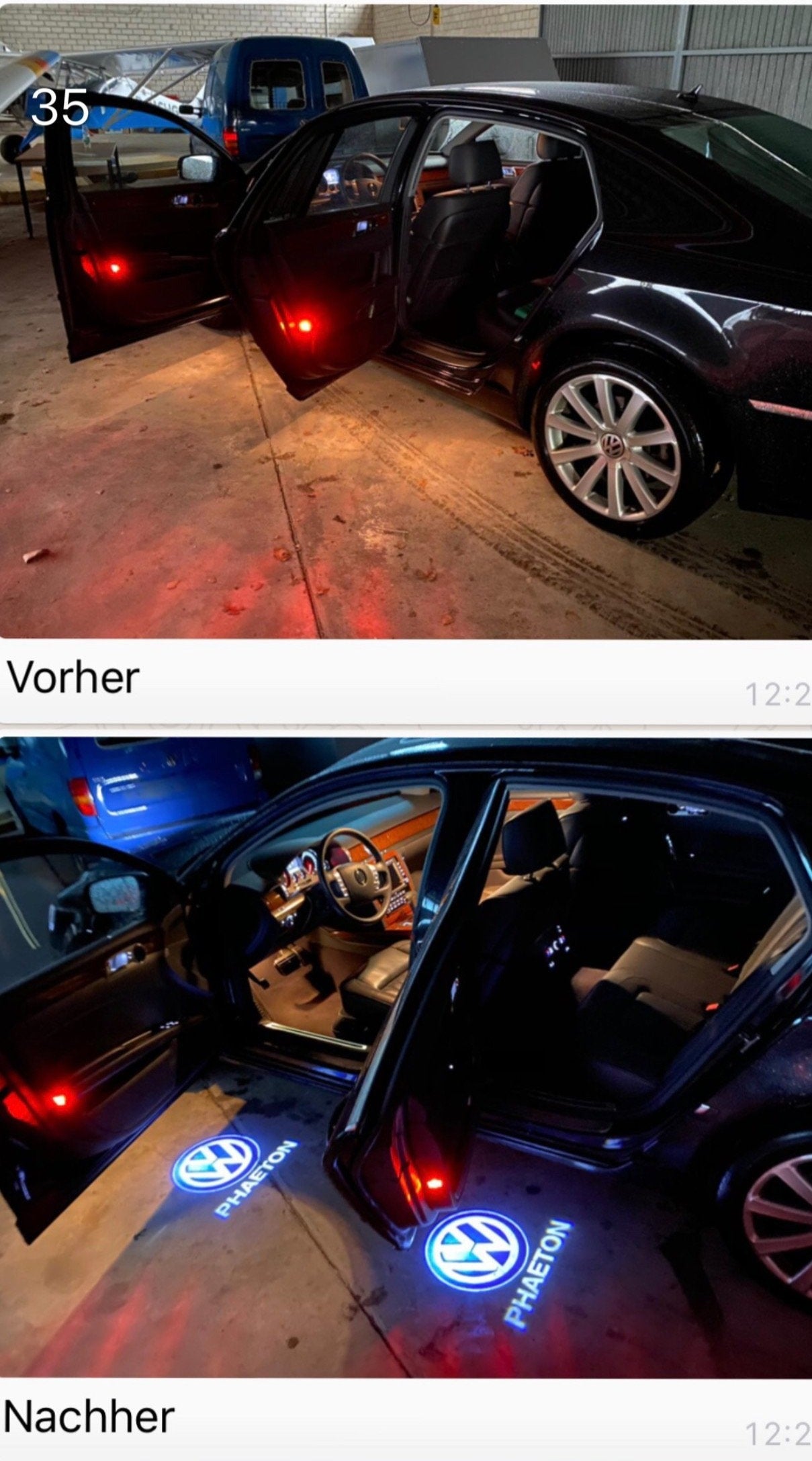 Volkswagen Door lights PHAETON Logo Nr. 76 (quantity 1 = 2 Logo Films /2 door lights)