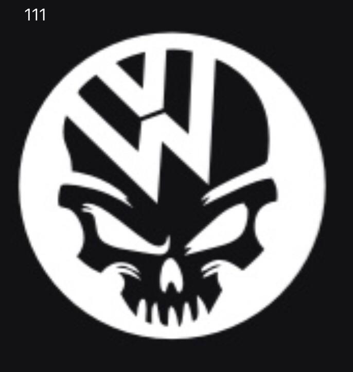 Volkswagen Door lights Skull Logo Nr. 14 (quantity 1 = 2 Logo Films /2 door lights)