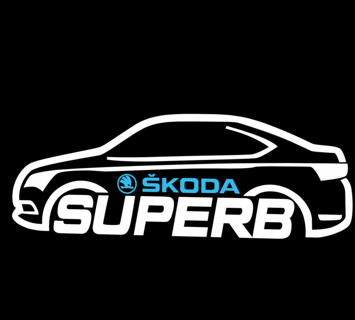 SKODA SUPERB LOGO PROJECTOT LIGHTS Nr.69 (quantity 1 = 2 Logo Film / 2 door lights)