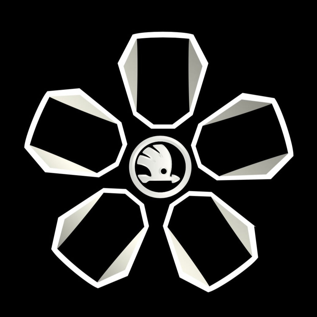 SKODA ORIGINAL LOGO PROJECTOR LIGHTS Nr. 02 (quantity 1 = 2 Logo Film / 2 door lights)
