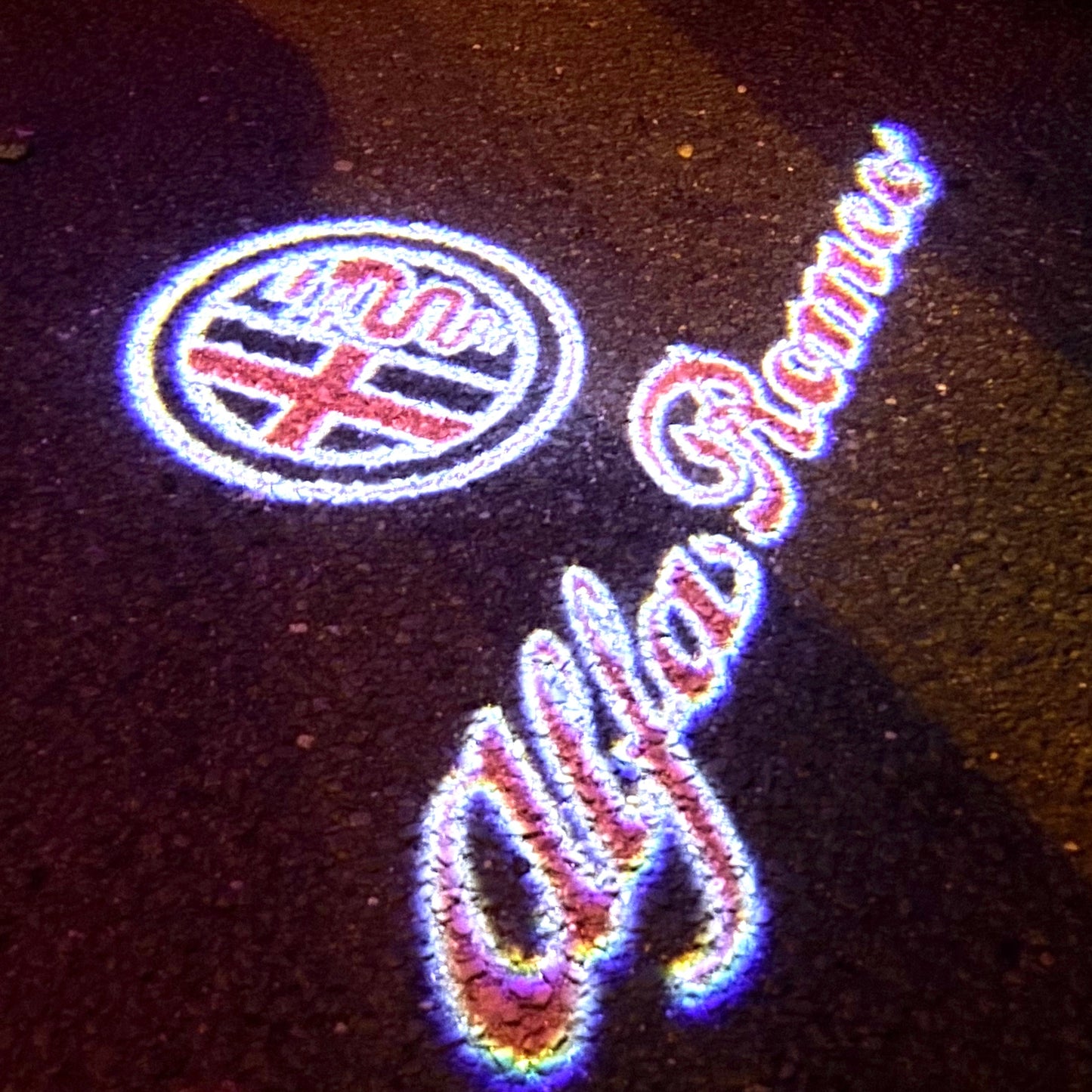 Alfa Romeo Red Color LOGO PROJECTOT LIGHTS Nr.10 (quantity 1 = 2 Logo Film / 2 door lights)