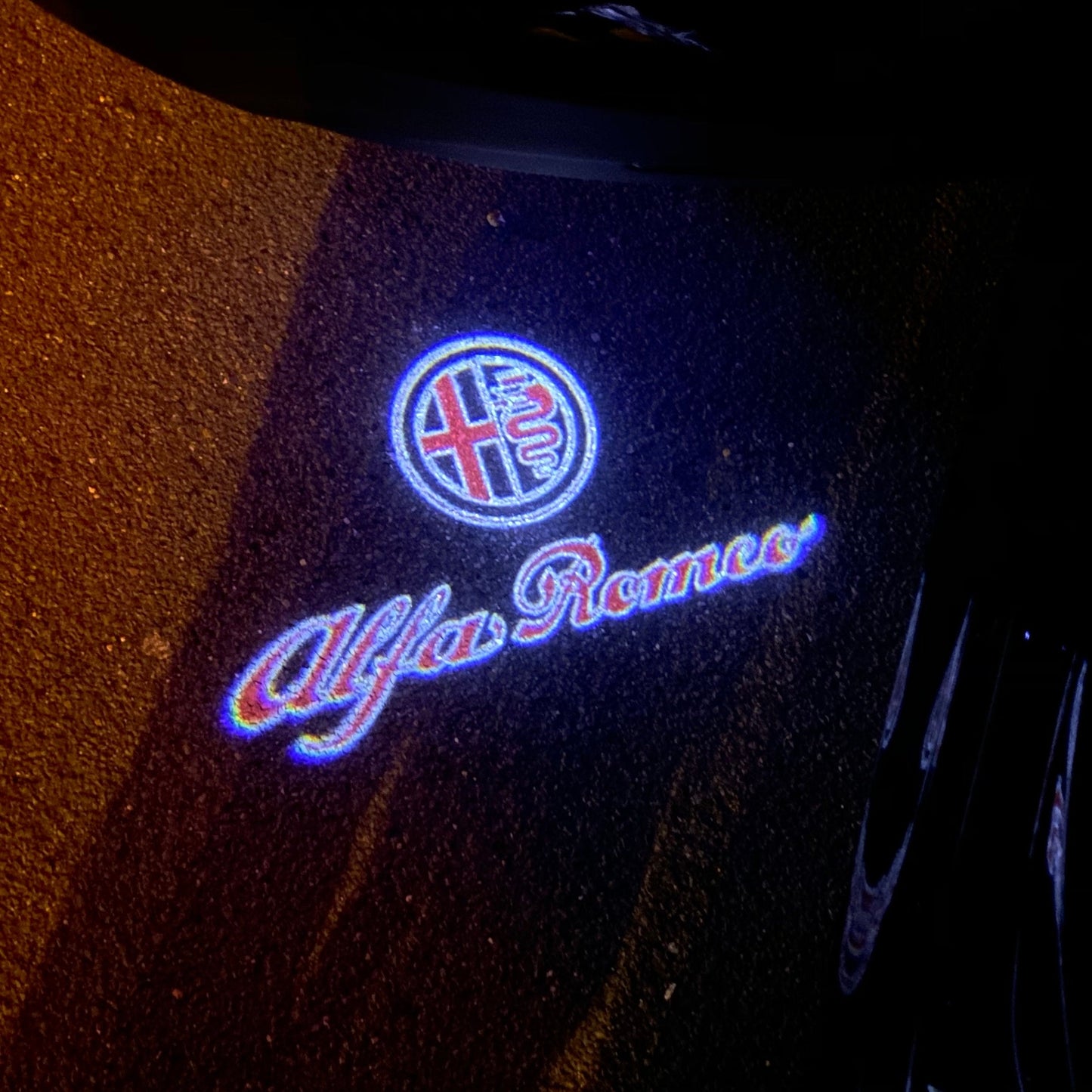Alfa Romeo Red Color LOGO PROJECTOT LIGHTS Nr.10 (quantity 1 = 2 Logo Film / 2 door lights)