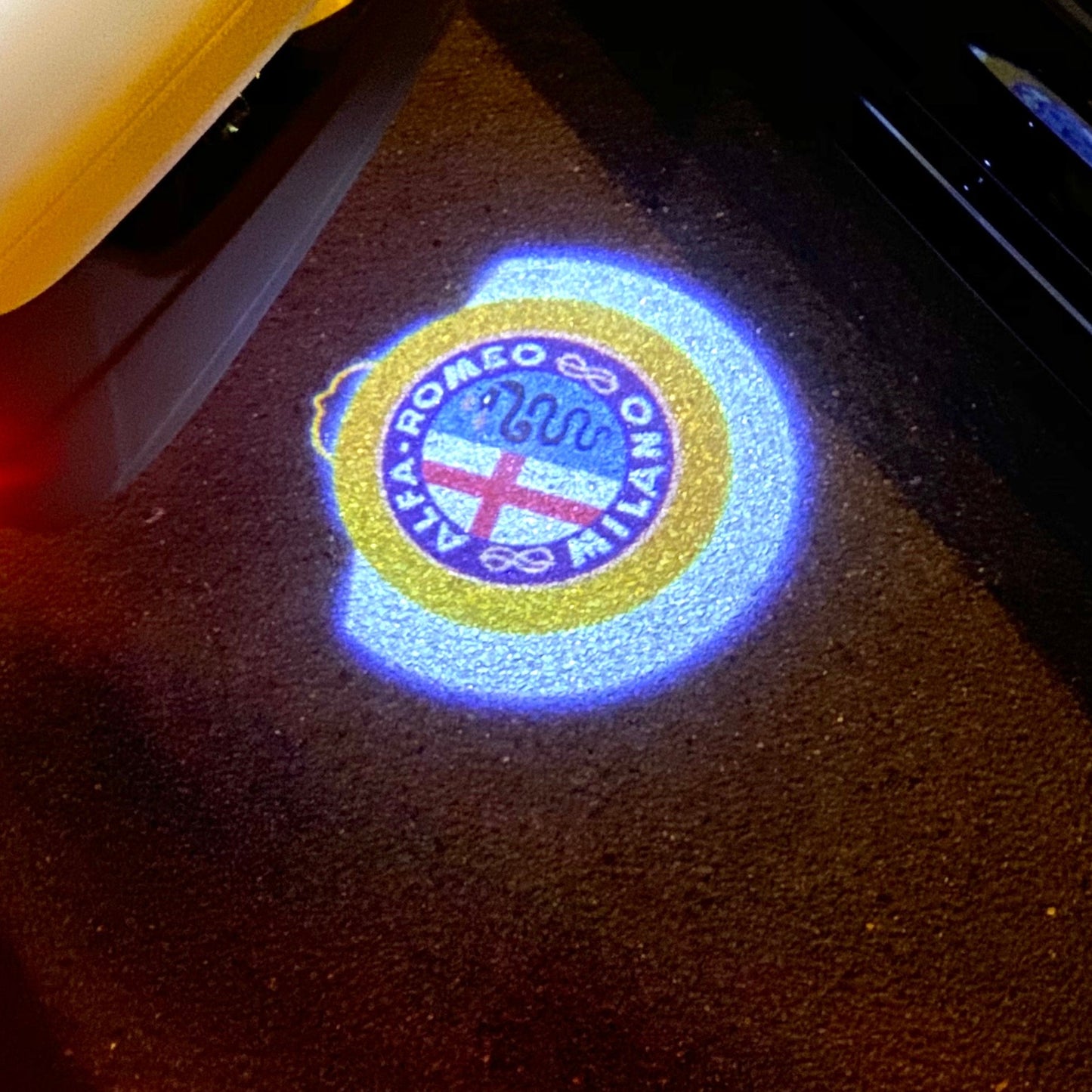 Alfa Romeo ORIGINAL Multicolour LOGO PROJECTOT LIGHTS Nr.43 (quantity 1 = 2 Logo Film / 2 door lights)