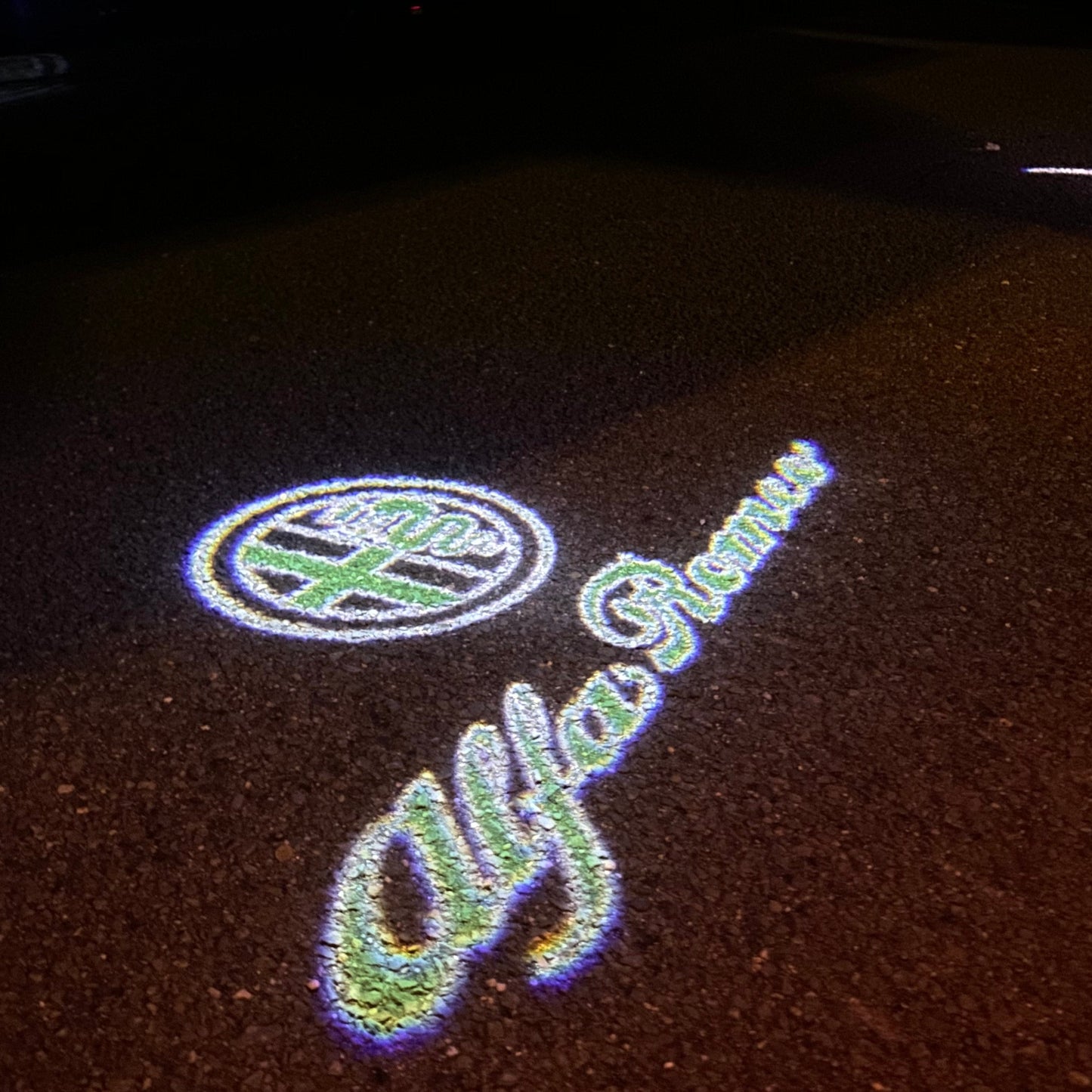 Alfa Romeo GREEN COLOR LOGO PROJECTOT LIGHTS Nr.12 (quantity 1 = 2 Logo Film / 2 door lights)