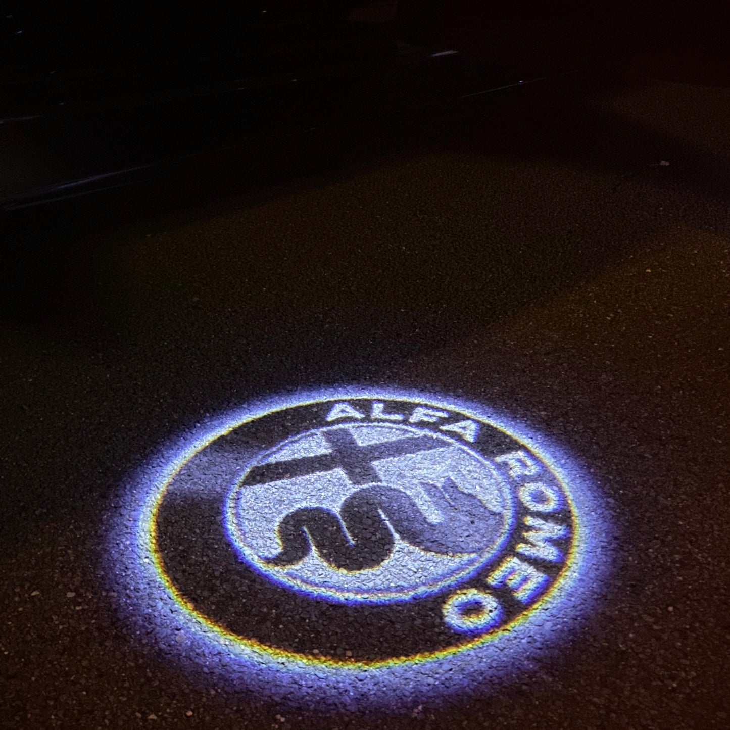 Alfa Romeo White Color LOGO PROJECTOT LIGHTS Nr.24 (quantity 1 = 2 Logo Film / 2 door lights