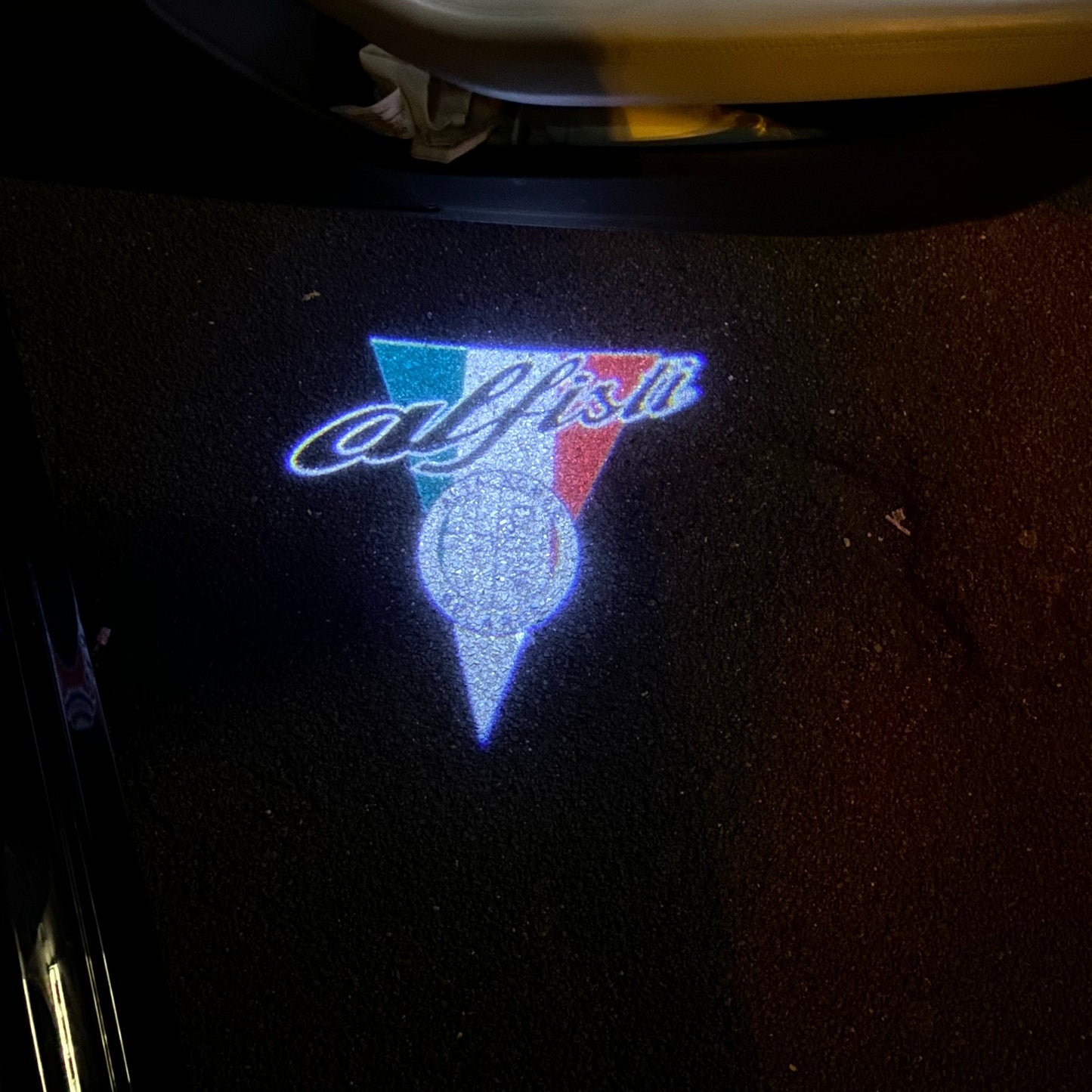 Alfa Romeo ORIGINAL Multicolour Logo PROJECTOT LIGHTS Nr.59 (quantity 1 = 2 Logo Film / 2 door lights)