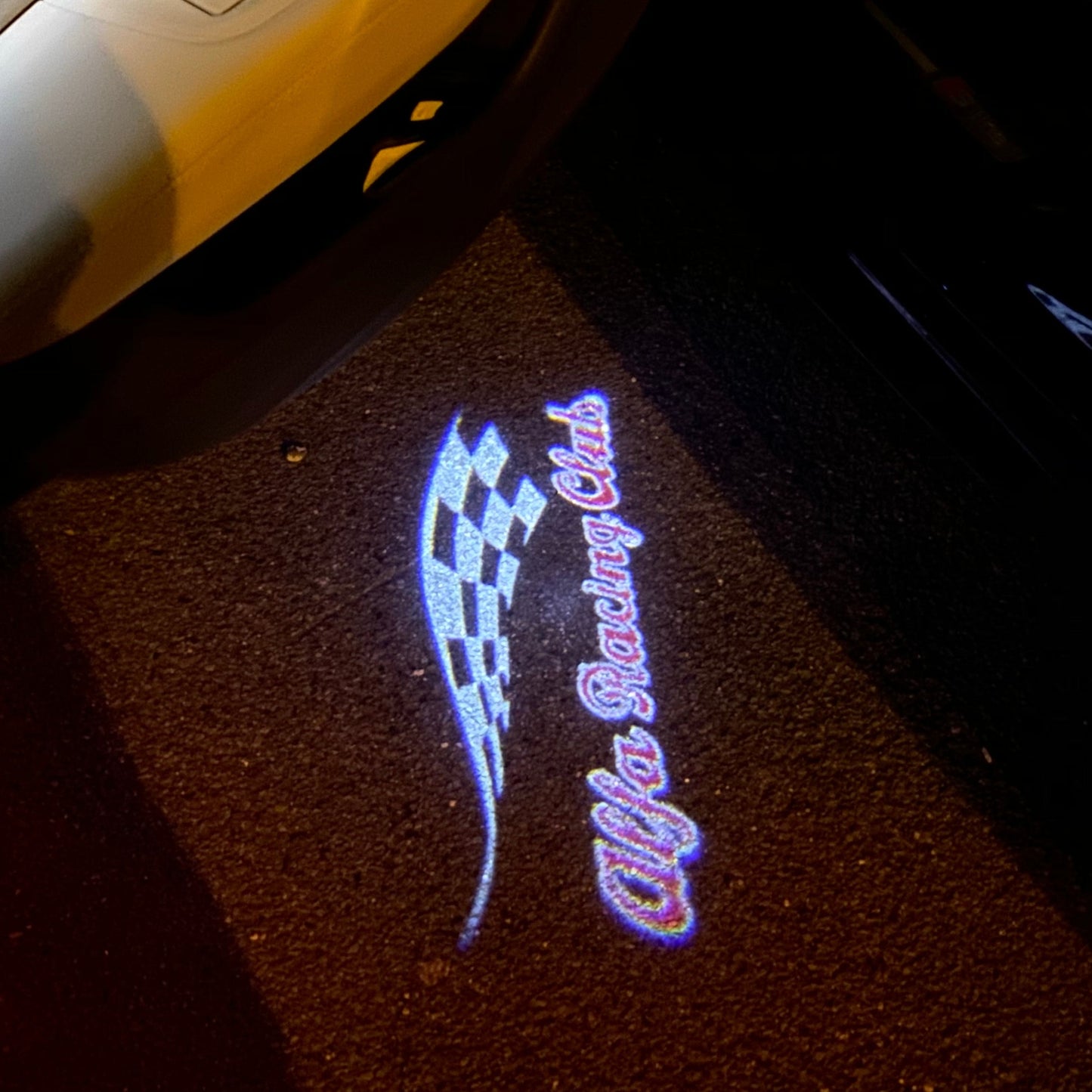 Alfa Romeo CLUB LOGO PROJECTOT LIGHTS Nr.92 (quantity 1 = 2 Logo Film / 2 door lights)