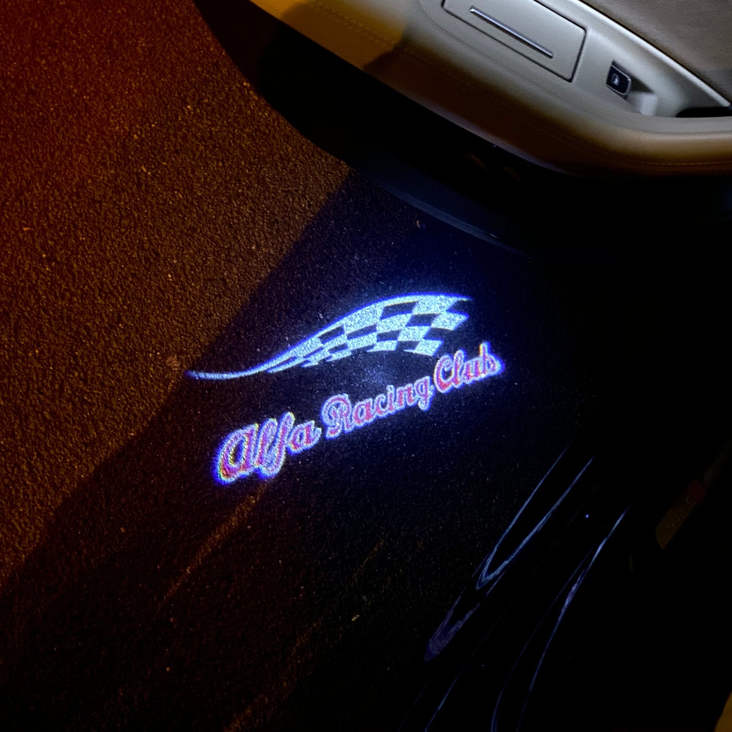 Alfa Romeo CLUB LOGO PROJECTOT LIGHTS Nr.92 (quantity 1 = 2 Logo Film / 2 door lights)