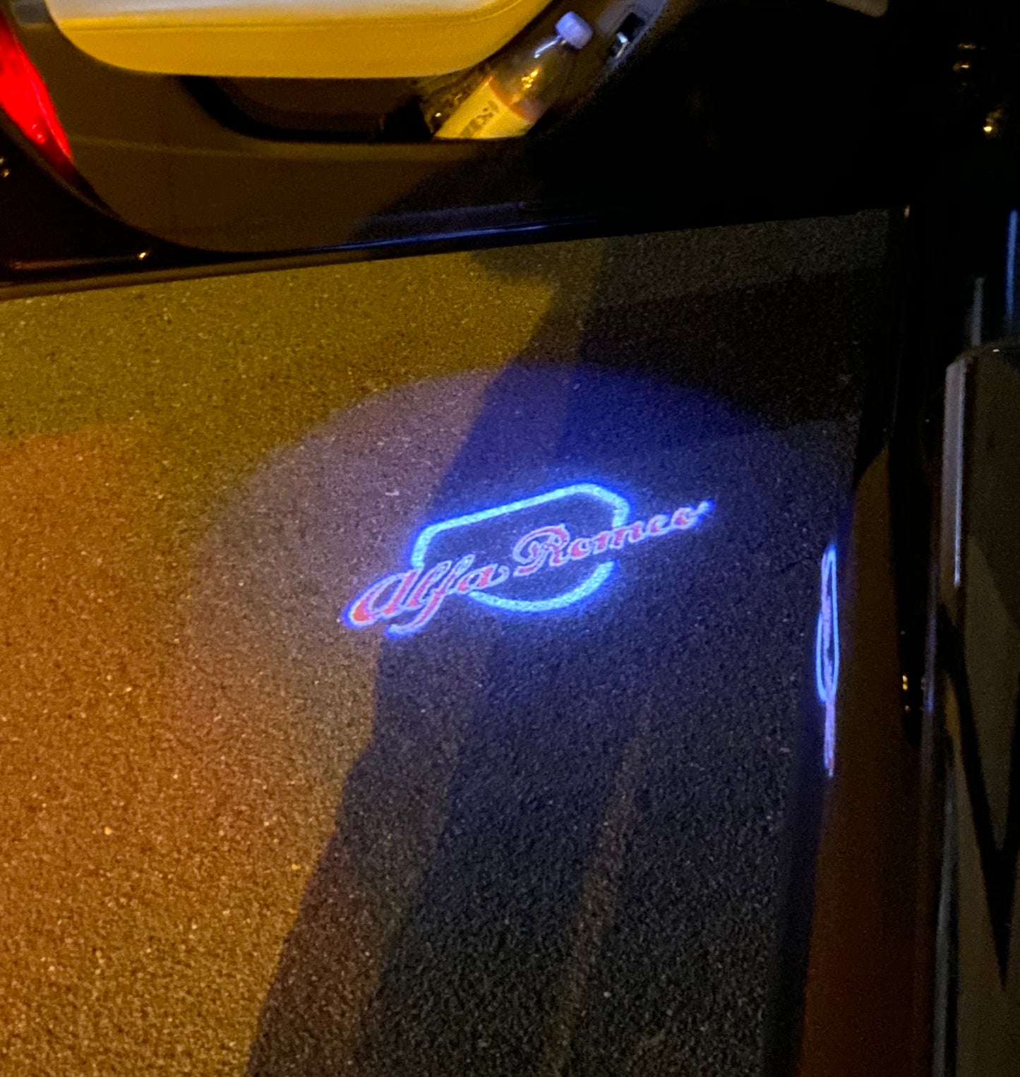 Alfa Romeo RED COLOR LOGO PROJECTOT LIGHTS Nr.18 (quantity 1 = 2 Logo Film / 2 door lights)