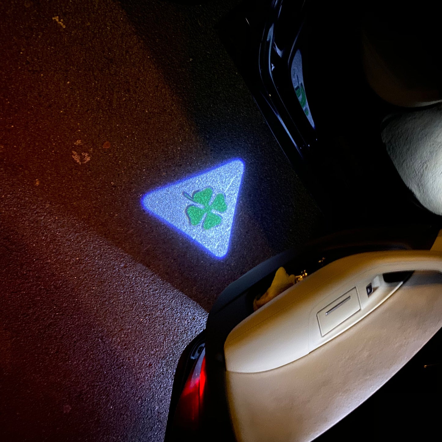 Alfa Romeo Quadrifoglio Verde LOGO PROJECTOT LIGHTS Nr.28 (quantity 1 = 2 Logo Film / 2 door lights)
