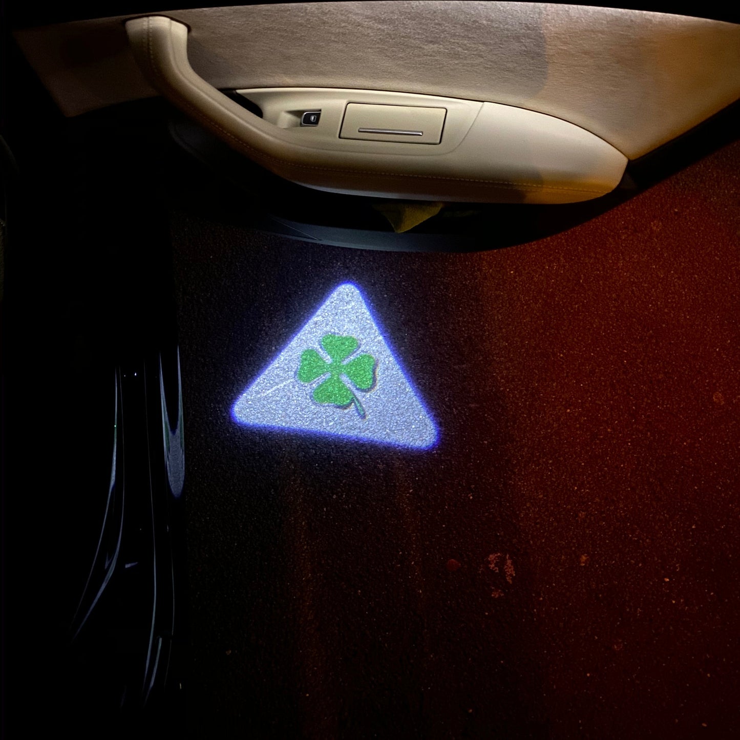Alfa Romeo Quadrifoglio Verde LOGO PROJECTOT LIGHTS Nr.28 (quantity 1 = 2 Logo Film / 2 door lights)