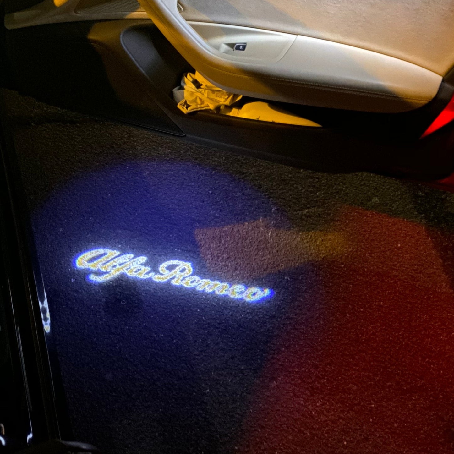 Alfa Romeo ORANGE COLOR LOGO PROJECTOT LIGHTS Nr.06 (quantity 1 = 2 Logo Film / 2 door lights)