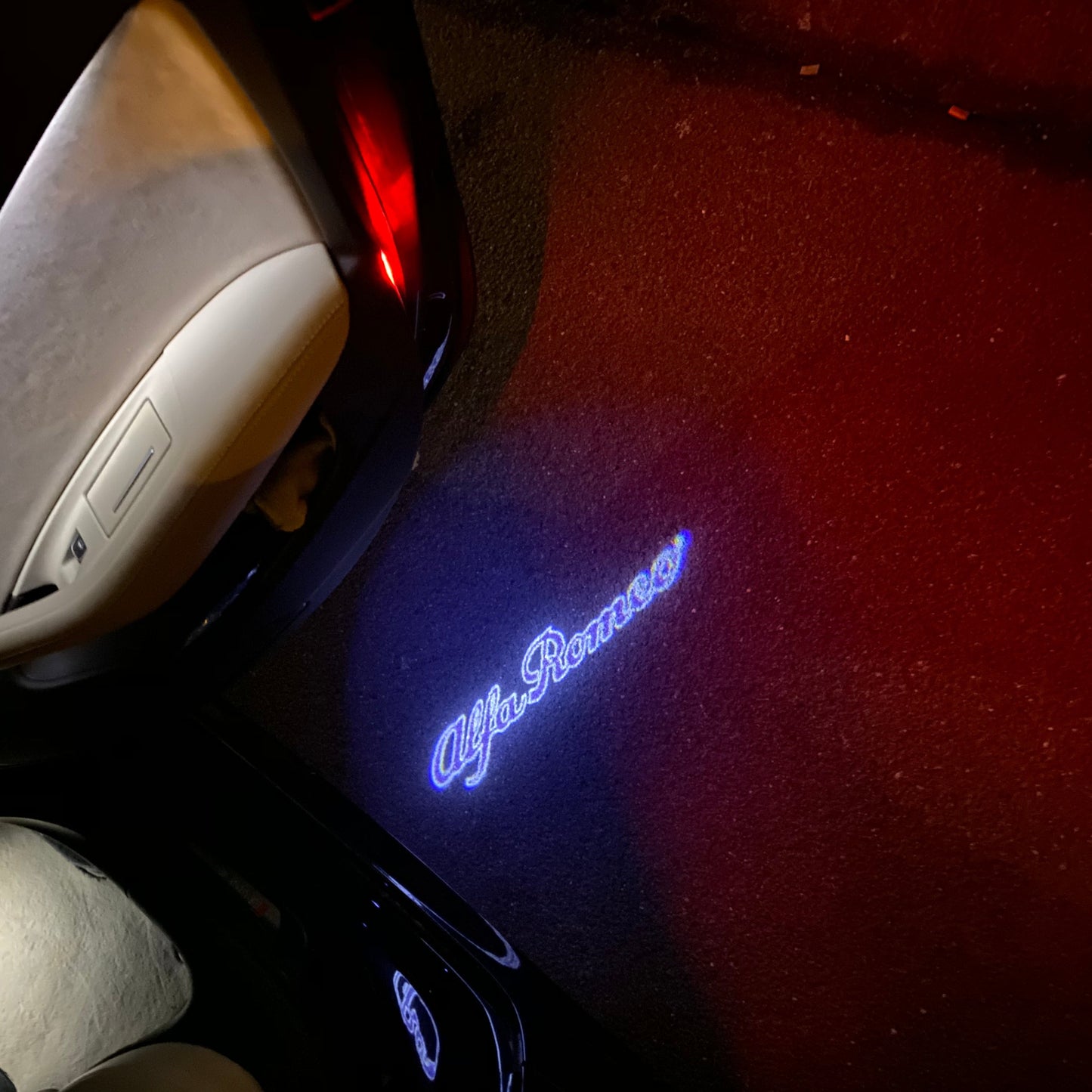 Alfa Romeo PURPLE COLOR LOGO PROJECTOT LIGHTS Nr.09 (quantity 1 = 2 Logo Film / 2 door lights)