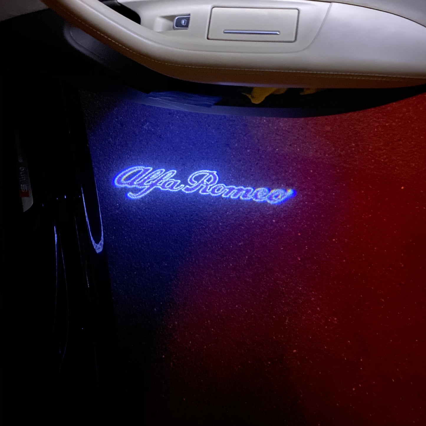 Alfa Romeo PURPLE COLOR LOGO PROJECTOT LIGHTS Nr.09 (quantity 1 = 2 Logo Film / 2 door lights)