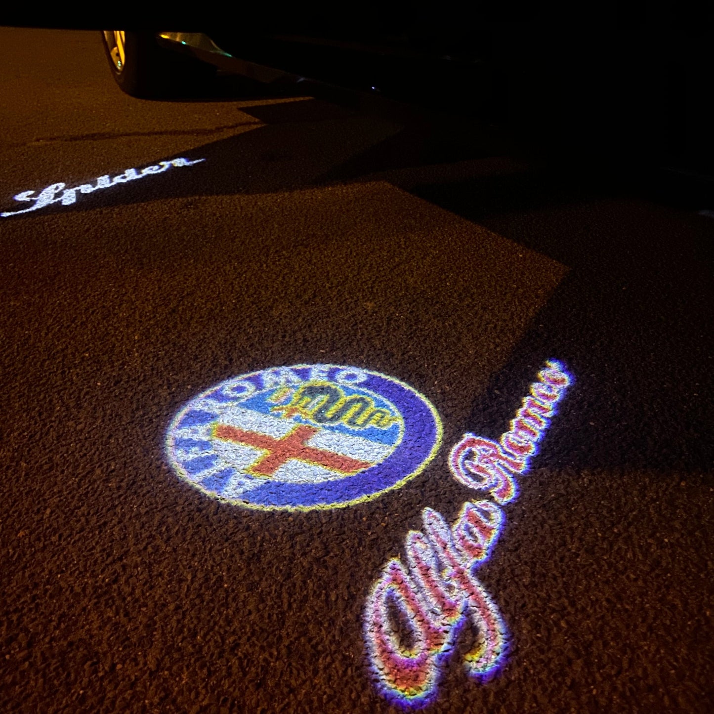 Alfa Romeo RED COLOR LOGO PROJECTOT LIGHTS Nr.14 (quantity 1 = 2 Logo Film / 2 door lights)