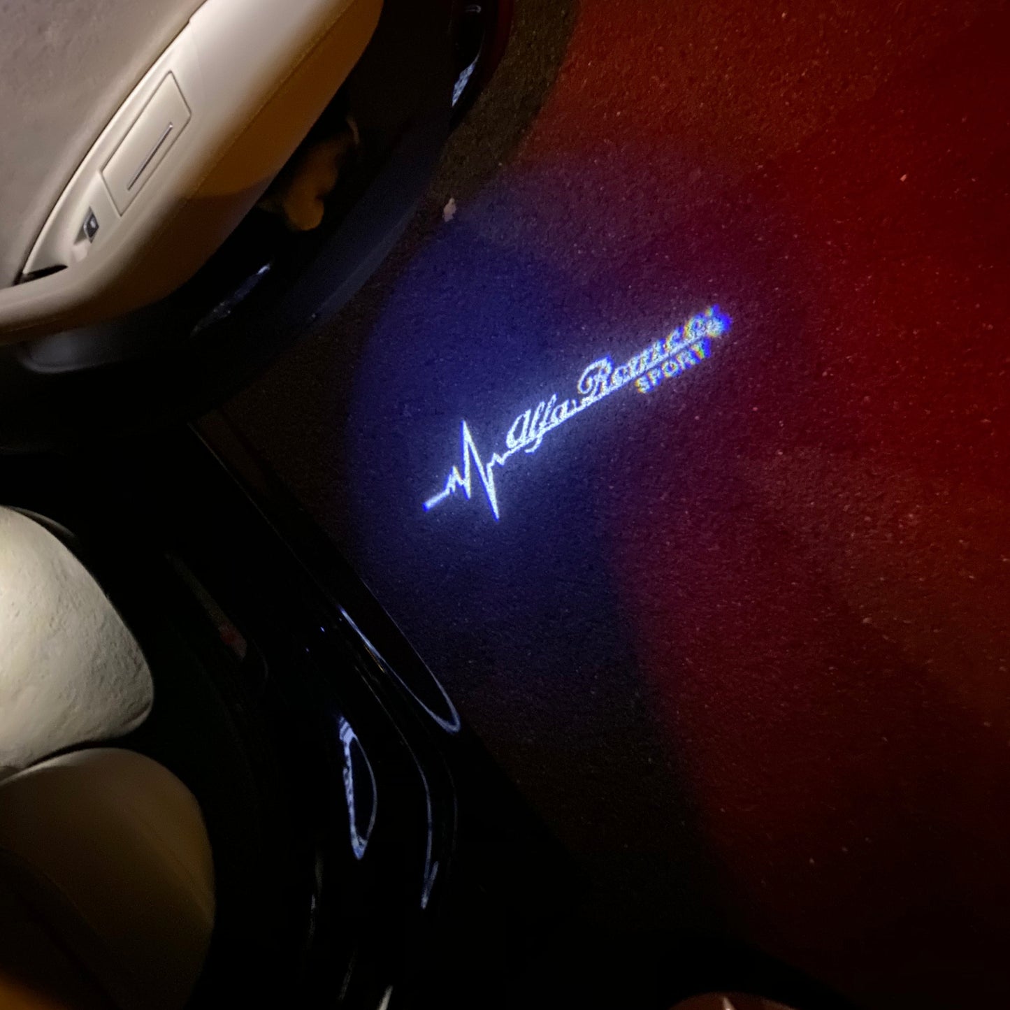 Alfa Romeo Sport LOGO PROJECTOT LIGHTS Nr.104 (quantity 1 = 2 Logo Film / 2 door lights)