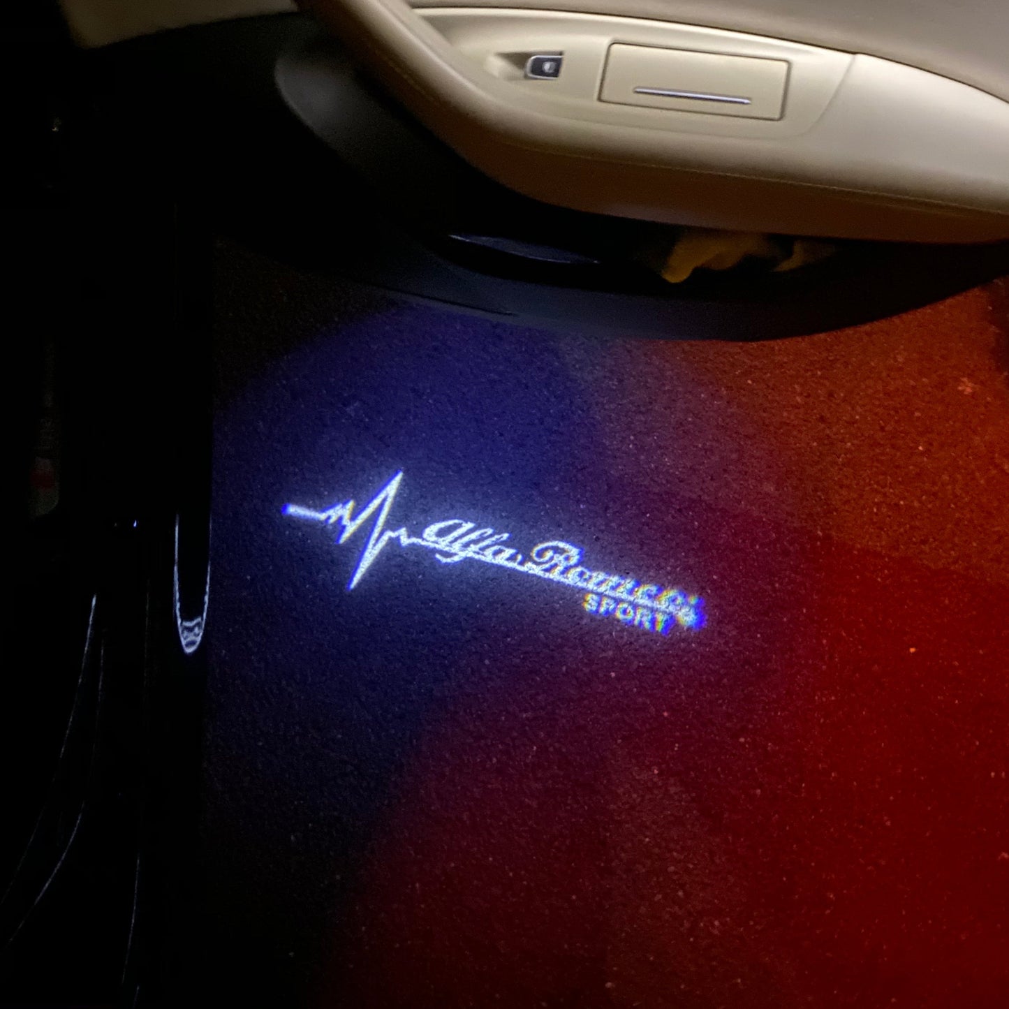 Alfa Romeo Sport LOGO PROJECTOT LIGHTS Nr.104 (quantity 1 = 2 Logo Film / 2 door lights)