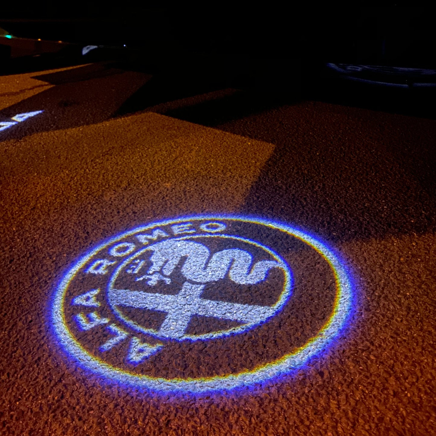 Alfa Romeo WHITE COLOR LOGO PROJECTOT LIGHTS Nr.22 (quantity 1 = 2 Logo Film / 2 door lights)